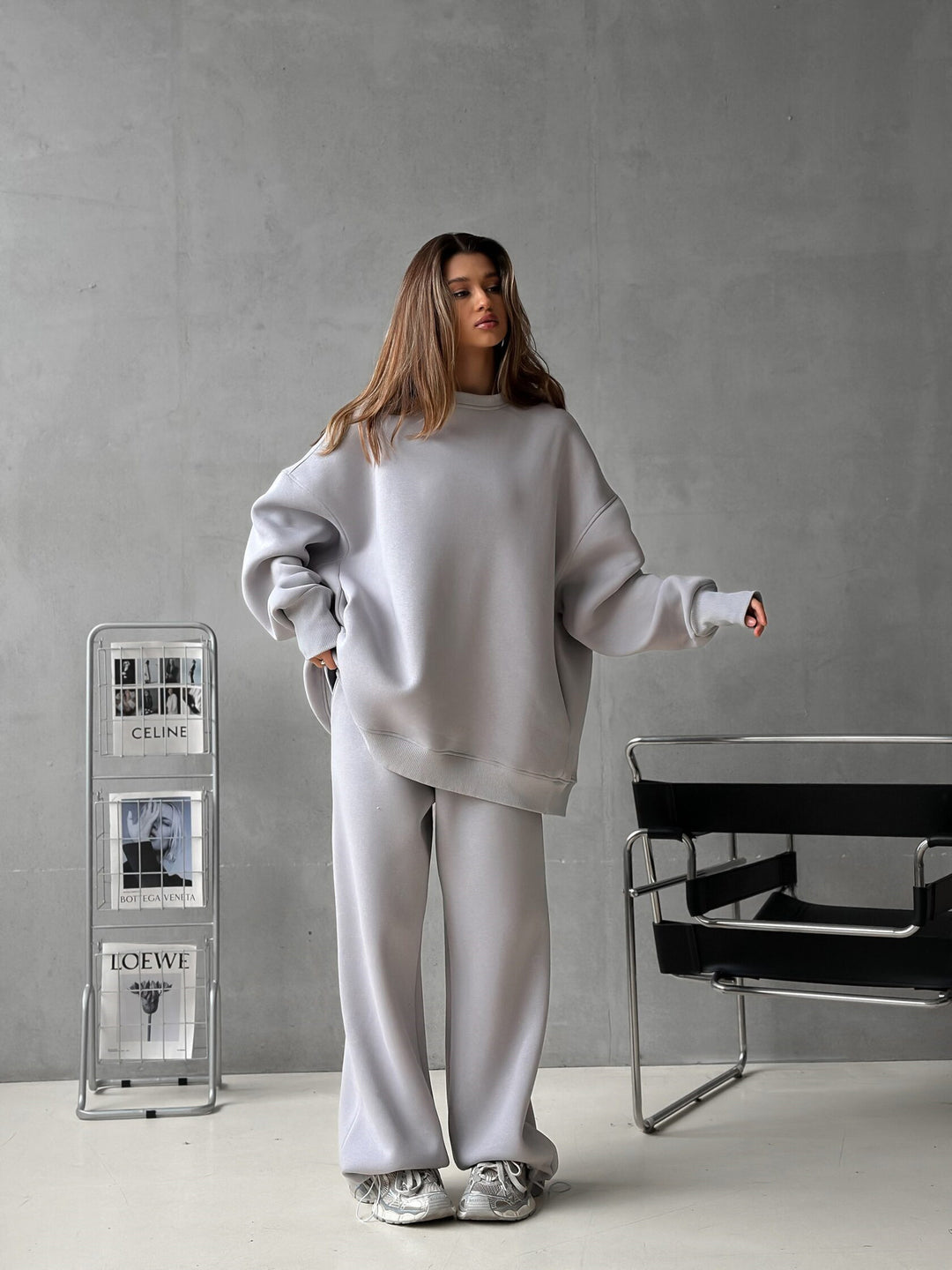 Damen Lässiges Oversized Sweatshirt- und Jogginghose-Set Drune