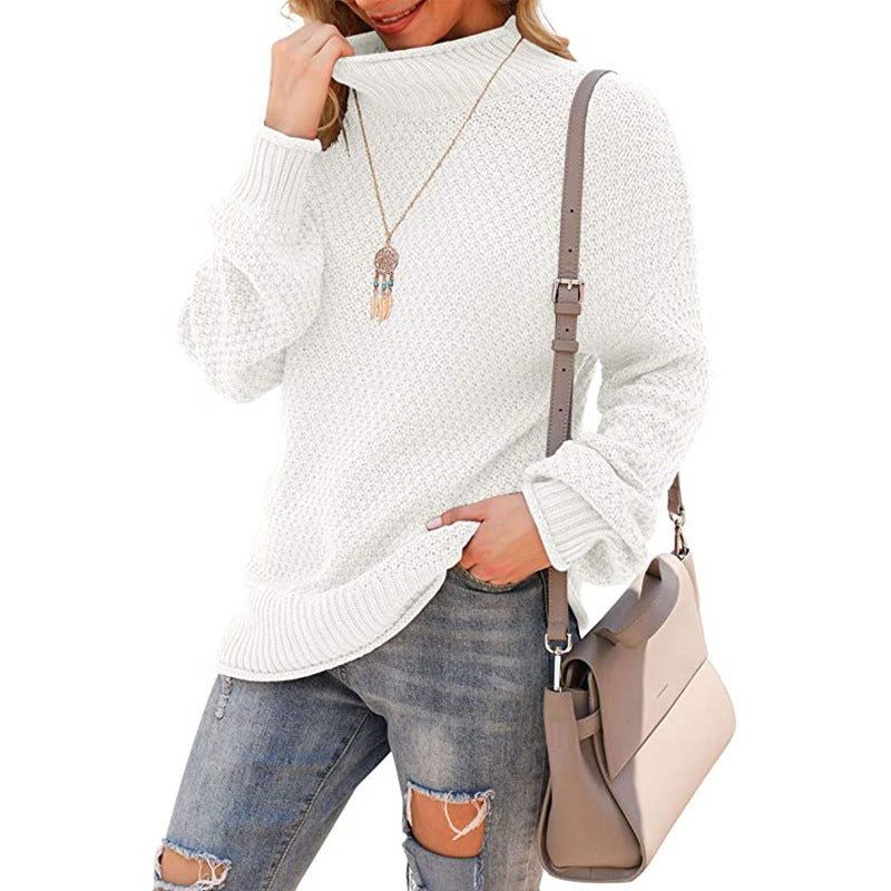 Drune | Sweater - Halber Rollkragen Strickpullover - Lässiges Gemütliches Oberteil