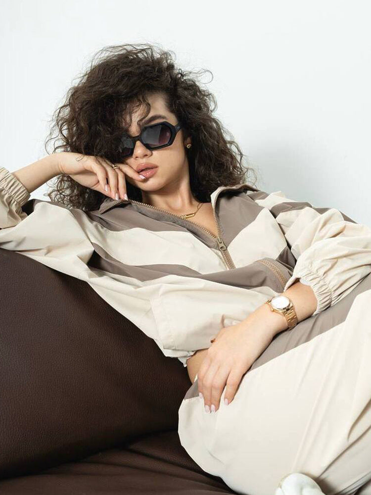Damen Sportliche Freizeitjacke mit hohem Kragen und elastischen Bündchen Drune