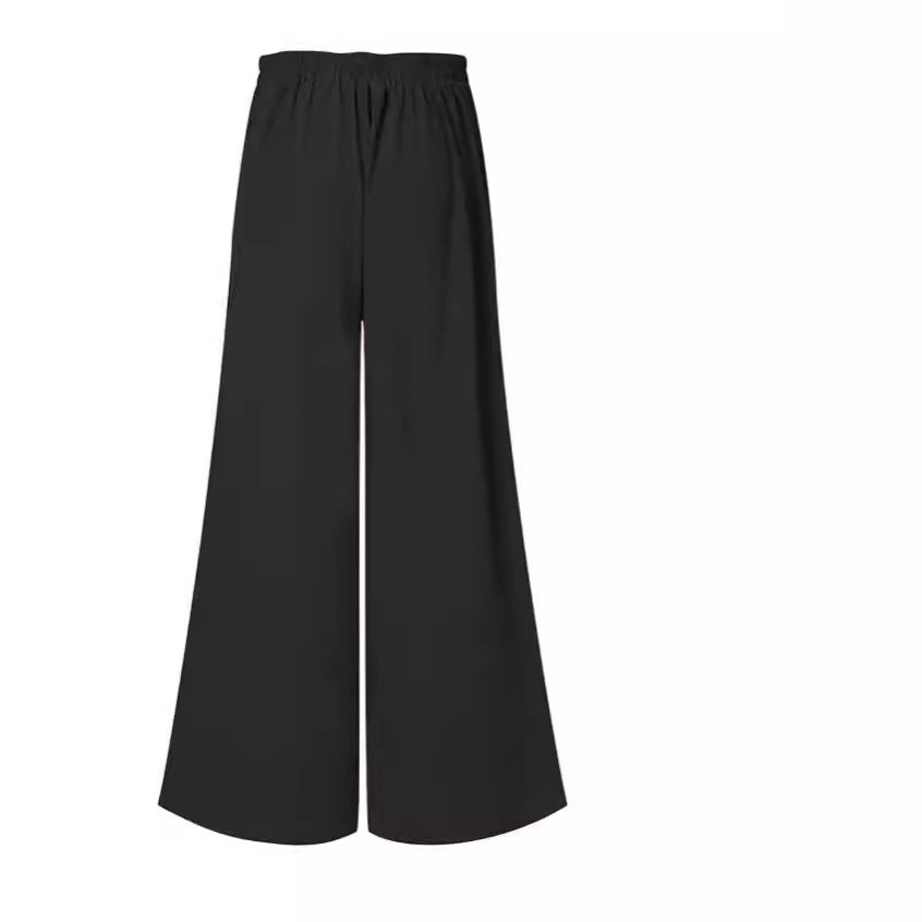 Damen Weite Palazzo-Hose mit Knopfdetails Drune