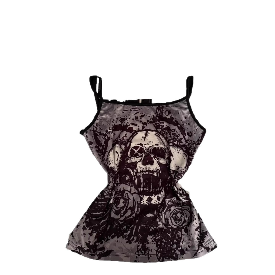 Damen lässiges Tank-Top mit Schädel-Design Drune