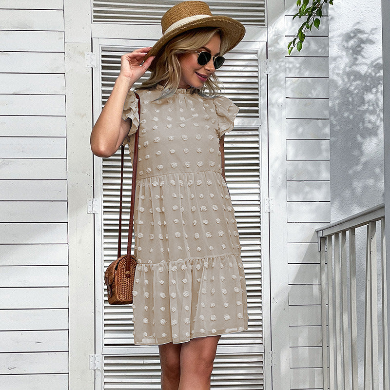 Damen luftiges Sommerkleid mit Rüschendetails und floralem Design Drune