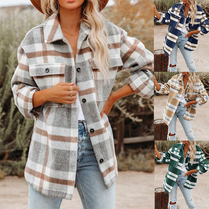 Damen Flanelljacke mit Karomuster Drune