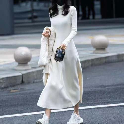 Damen langärmliges Strickkleid Drune