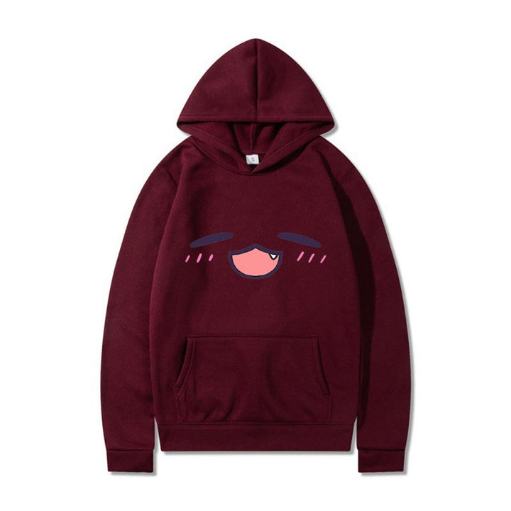 Damen Kapuzenpullover mit fröhlichem Cartoon-Gesicht und bequemer Passform Drune