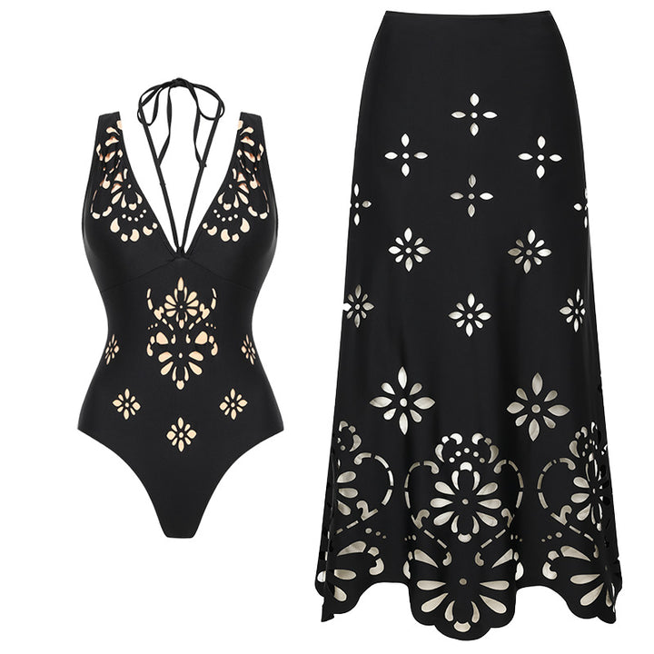 Damen Einteiler Badeanzug mit kunstvollem Cut-Out Design Drune