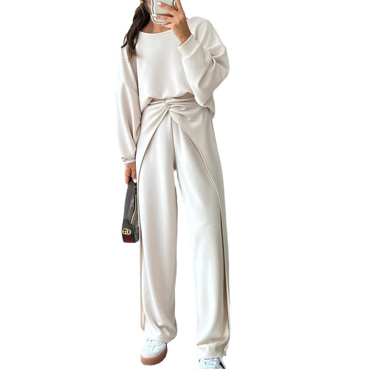 Damen Set mit elegantem Krepp-Design und weitem Schnitt Drune