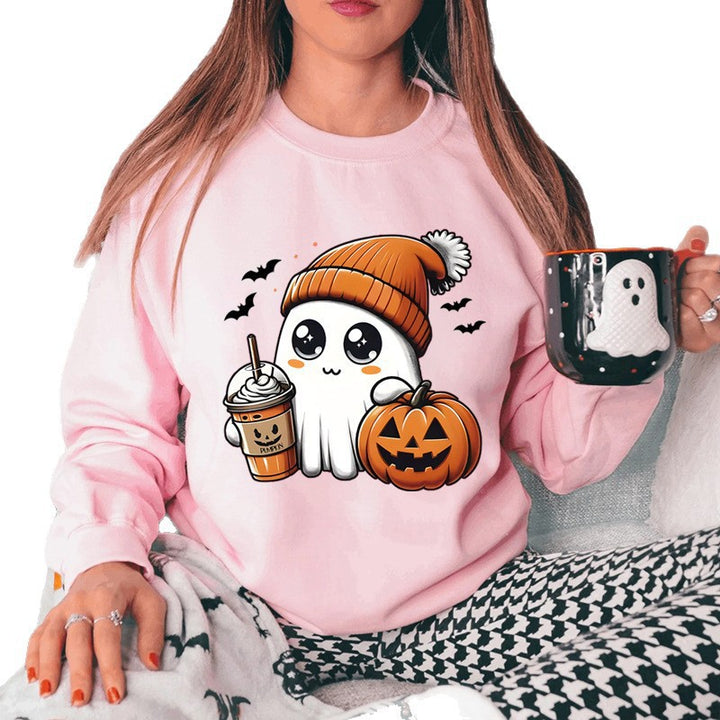 Damen Sweatshirt mit verspieltem Halloween-Grafikdesign Drune