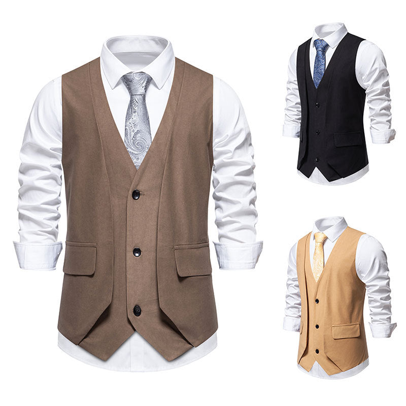 Herren elegante Weste mit schmalem Schnitt und praktischen Taschen Drune