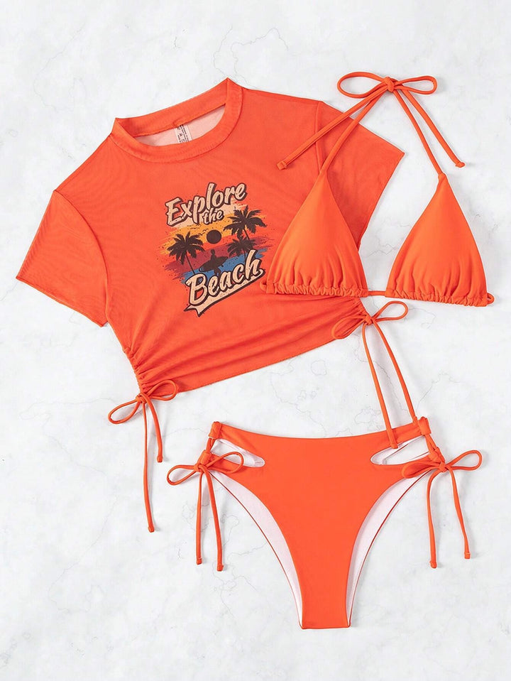 Damen Bikiniset mit modischem Crop-Top Drune