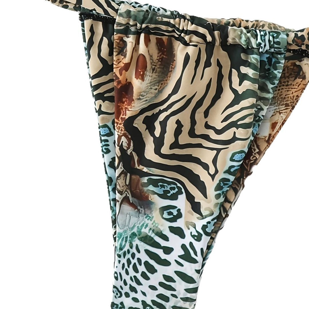 Damen Halter-Bikini mit Animal-Print Drune