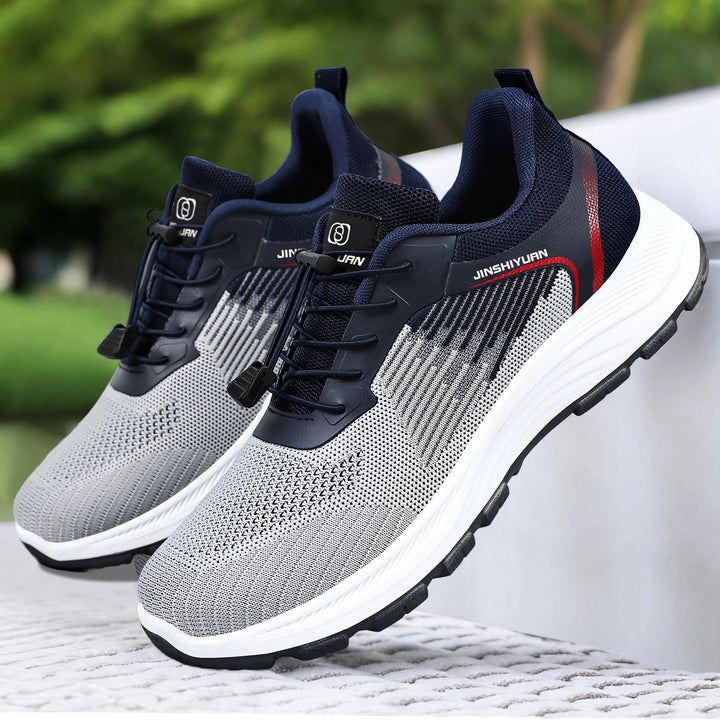 Damen nan ultraleichter Strick-Freizeitsneaker mit Schnellzugverschluss, verstärkter Fersenlasche und ergonomischer Wellen-EVA-Sohle Drune