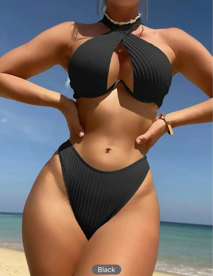 Damen Design-Bikini mit gekreuztem Oberteil Drune