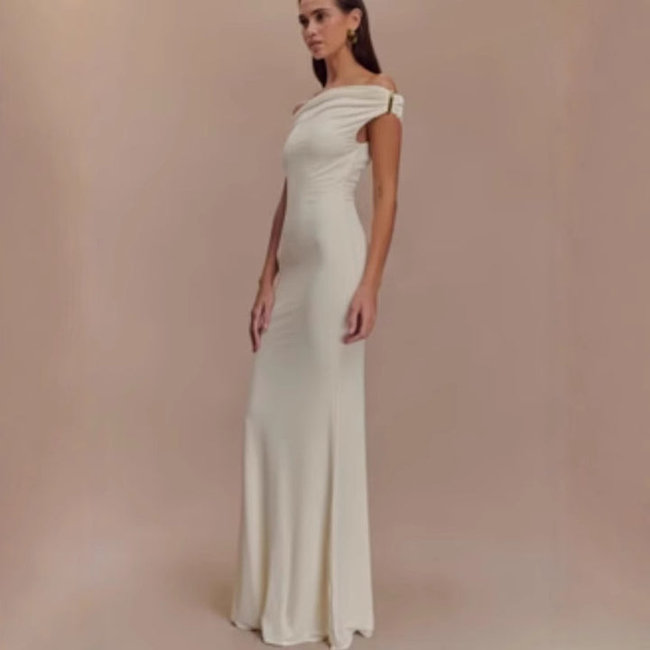 Damen Elegantes Off-Shoulder-Maxi-Kleid im luxuriösen Schnitt Drune