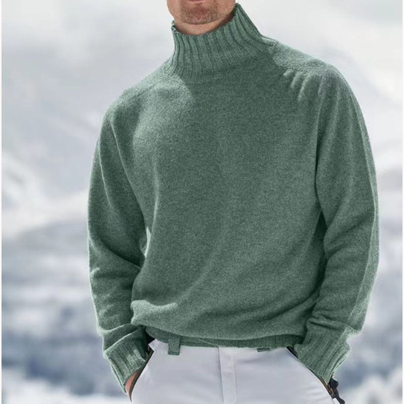 Herren Rollkragenpullover aus hochwertiger Wolle mit strukturierten Details Drune