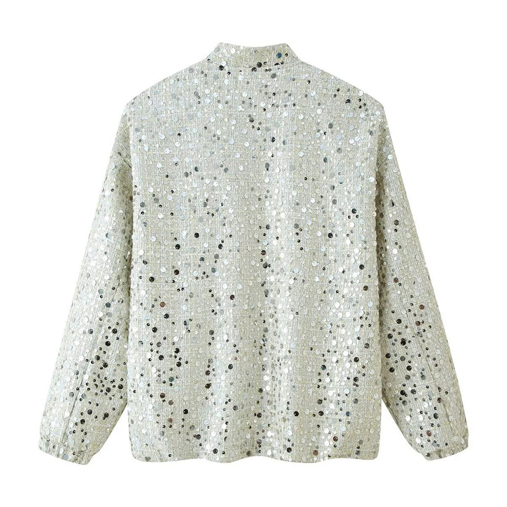 Damen Glitzernde Bomberjacke Drune