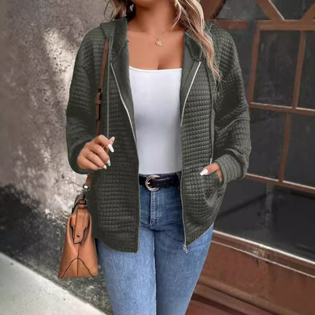 Damen Gefütterte Zip-Jacke mit Kängurutasche Drune