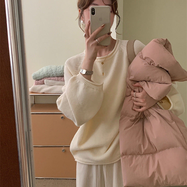 Damen Lässiger Pullover mit voluminösen Ärmeln und weichem Material Drune