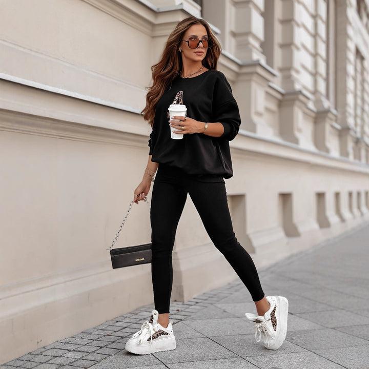Damen modebewusster Sweatshirt mit tierischem Druck Drune