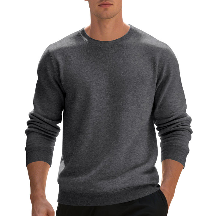 Herren nan weiches Rundhals-Sweatshirt aus Baumwollmix mit gerippten Bündchen und relaxed Fit Drune