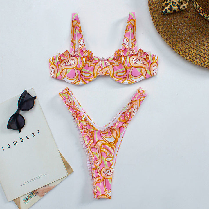 Damen Raffinierter Rüschen-Bikini Drune