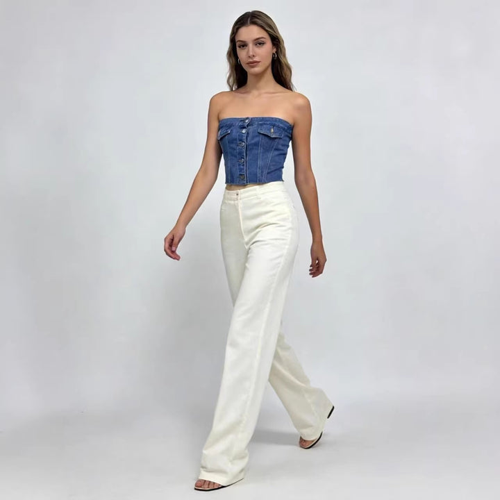 Damen Jeans Bustier Top Drune