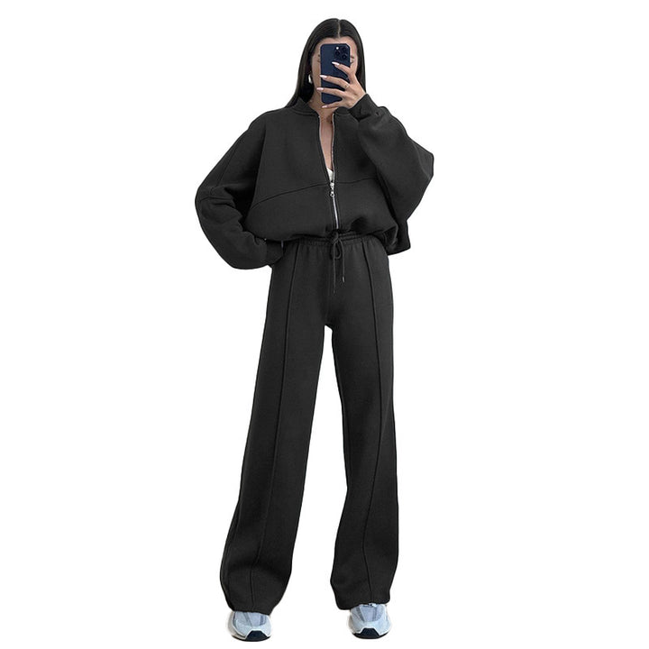 Damen lässiges Freizeit-Set mit weitem Schnitt und elastischem Bund Drune