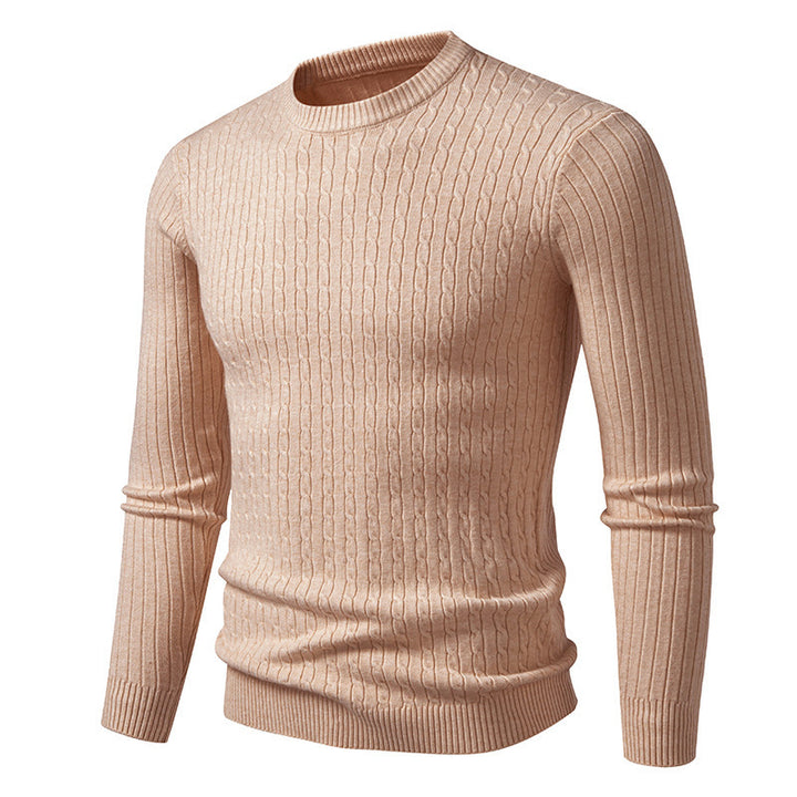 Herren modischer Strickpullover mit feinem Zopfmuster Drune