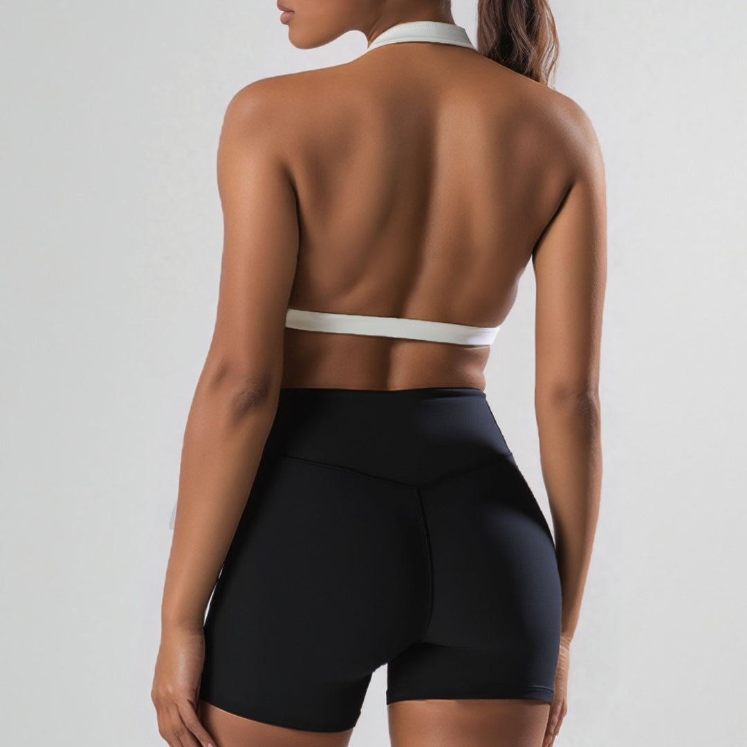 Damen Sport-Bikini-Oberteil mit hoch geschnittenen Shorts Drune