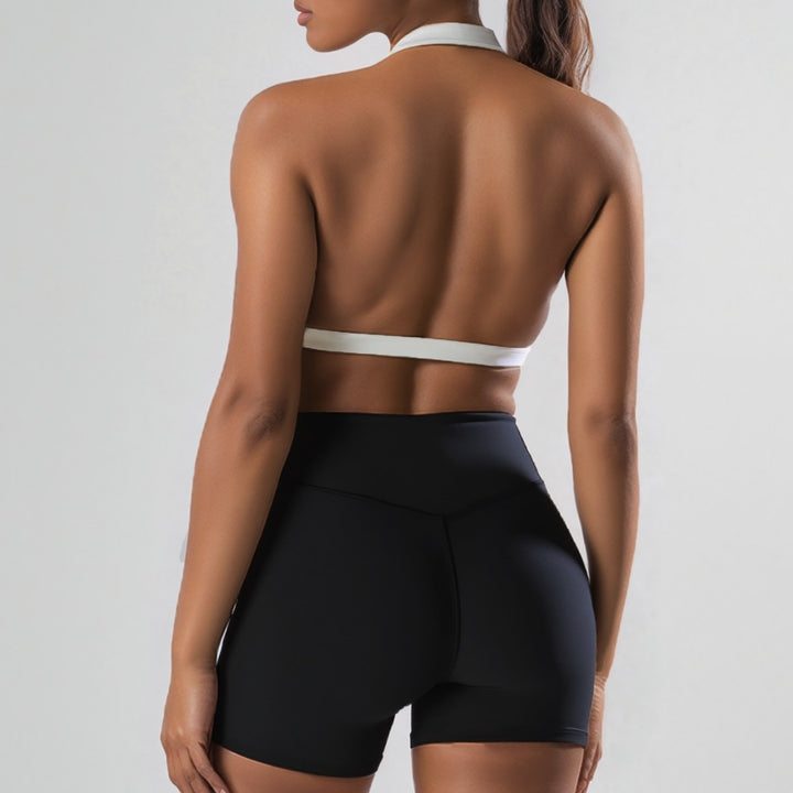 Damen Sport-Bikini-Oberteil mit hoch geschnittenen Shorts Drune