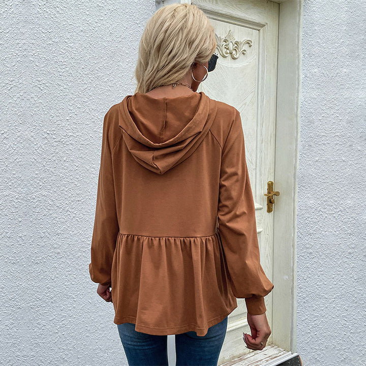 Damen lässiges Hoodie mit Volantdetails Drune