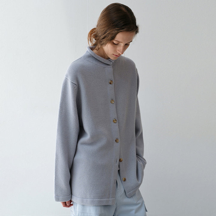 Damen Wärmende Wolljacke mit Stehkragen Drune