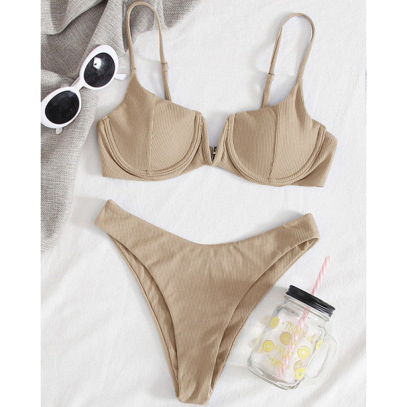 Damen-Bikini mit Bügel und strukturierter Rippoptik Drune