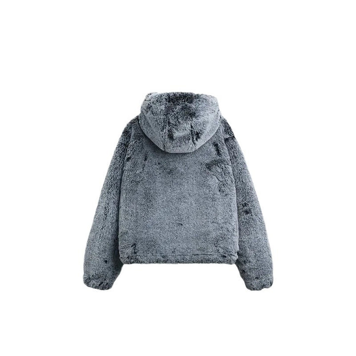Damen Flauschige Kunstpelzjacke Drune