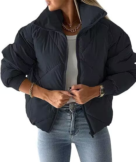 Damen Wärmeisolierte Steppjacke mit hohem Kragen und elastischen Bündchen Drune