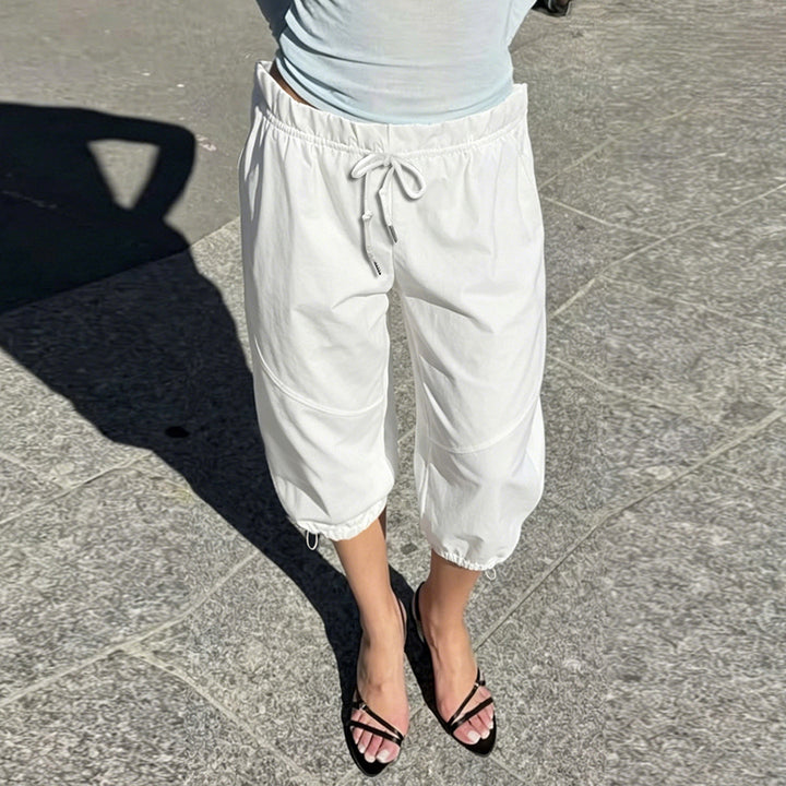 Damen Sportliche Relaxed-Fit Jogginghose mit verstellbarem Bund Drune