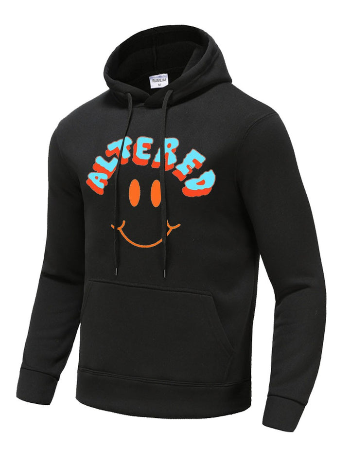 Herren Kapuzenpullover mit auffälligem Smiley-Print und bequemer Passform Drune