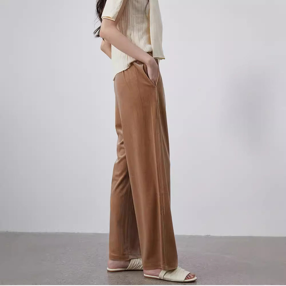 Damen Bequeme Samt-Hose Drune