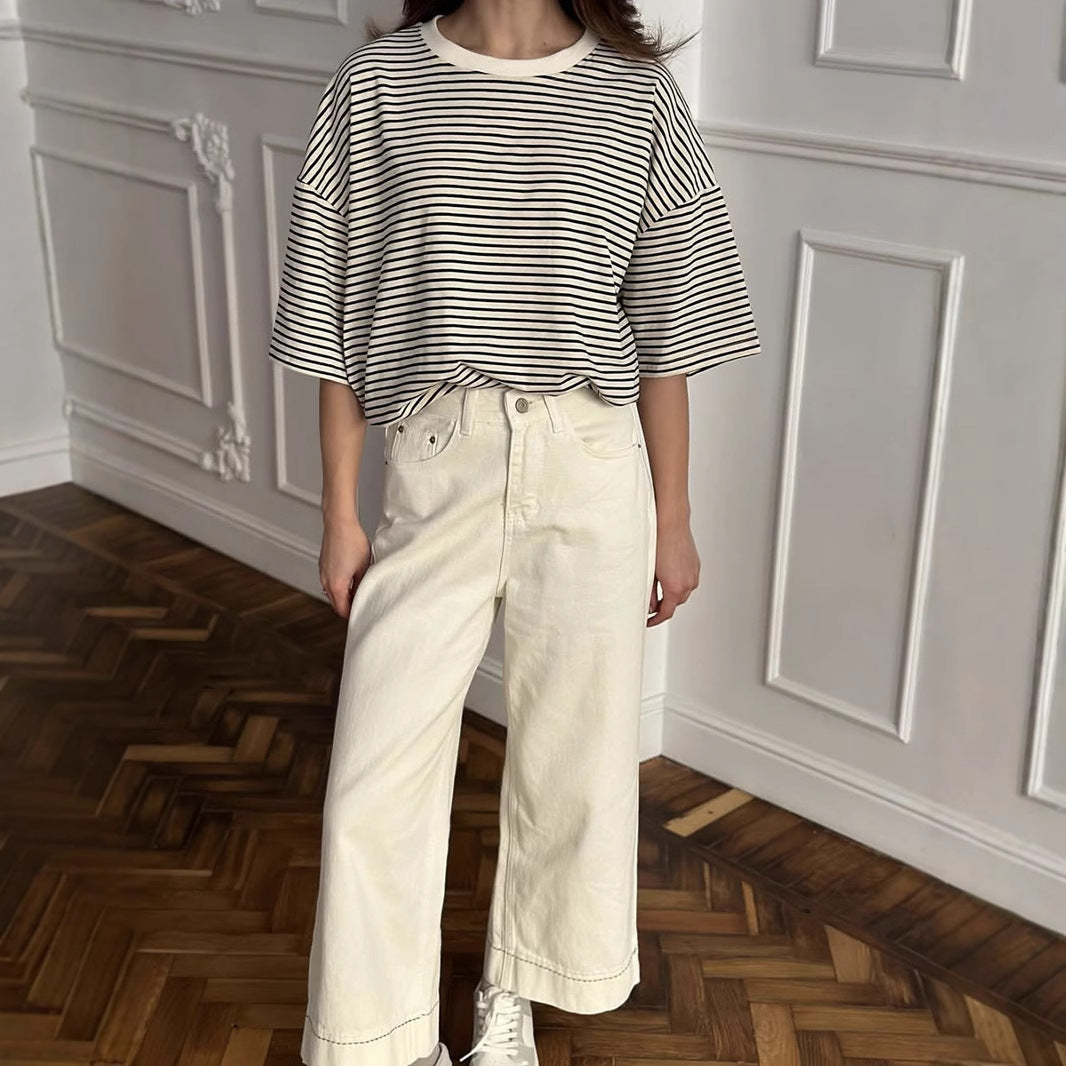 Damen Oversized Streifen-T-Shirt Drune
