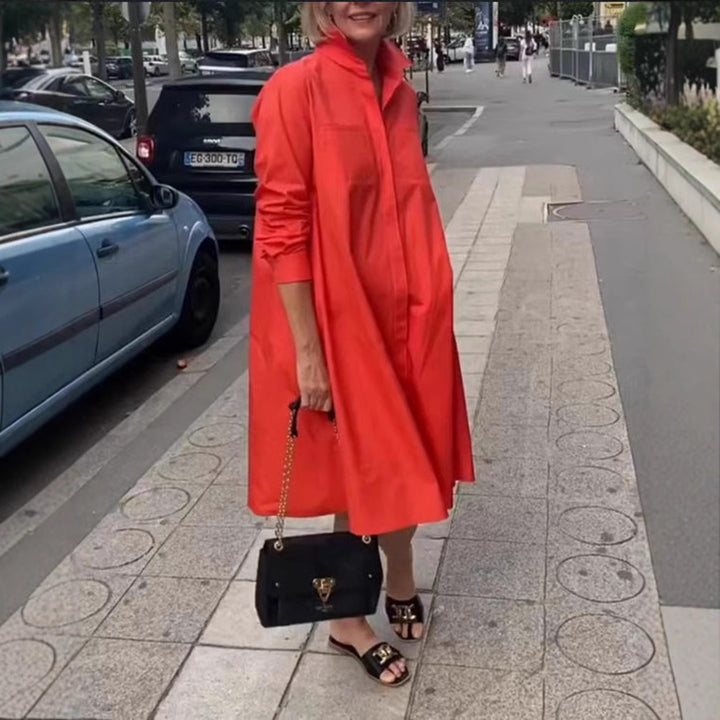 Damen Hemdkleid im lässigen A-Linien Schnitt mit praktischen Taschen Drune