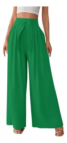 Damen Weite Hose mit hohen Bundfalten Drune