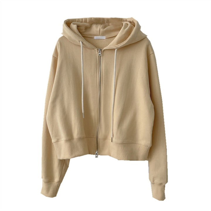 Damen cropped Kapuzenjacke mit weichen Ärmeln Drune