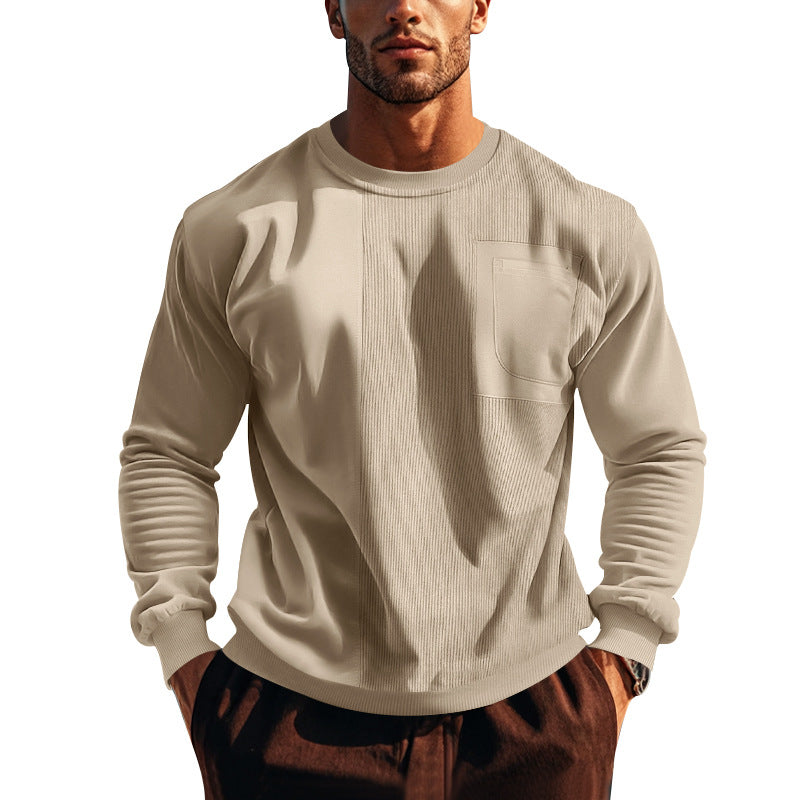 Herren modischer Sweatshirt mit strukturiertem Design und praktischen Taschen Drune