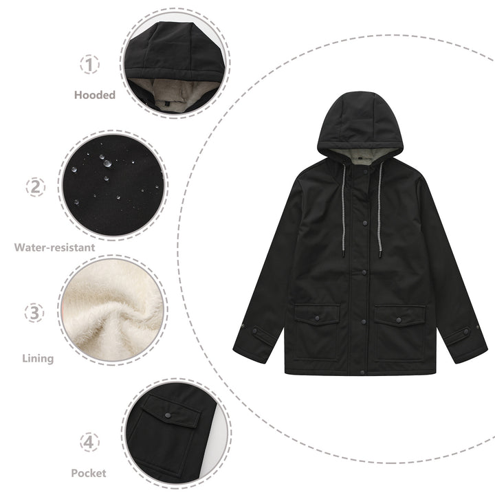 Damen wetterfeste Parkajacke mit verstellbarem Kordelzug Drune
