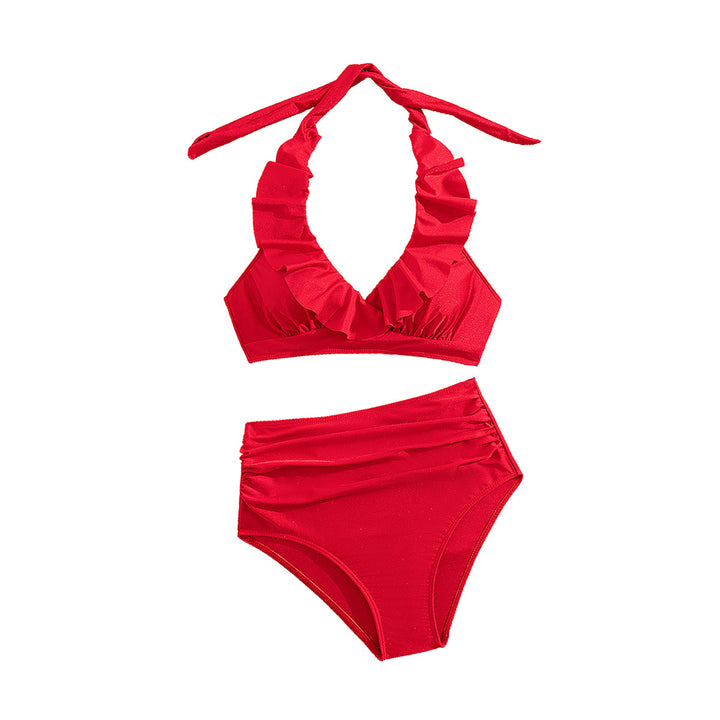 Damen Hoch-waisted Bikini mit voluminösem Rüschendesign Drune