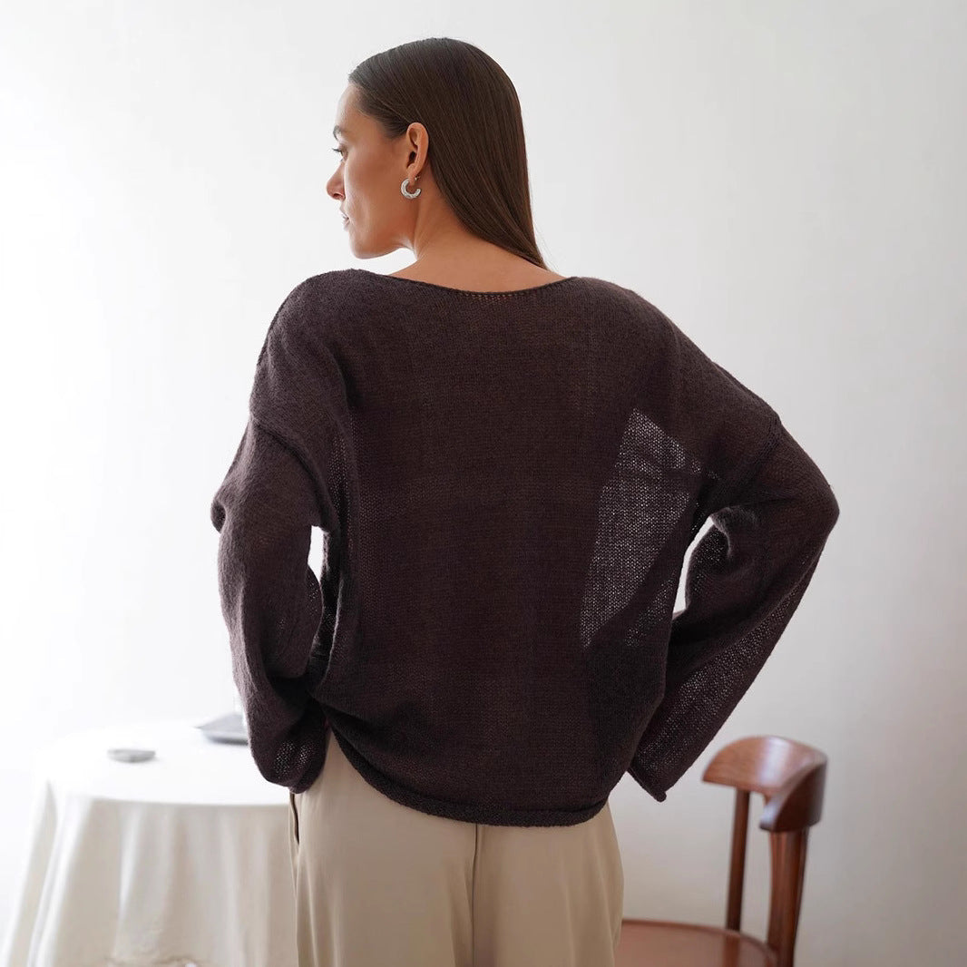 Damen lässiger Strickpullover Drune