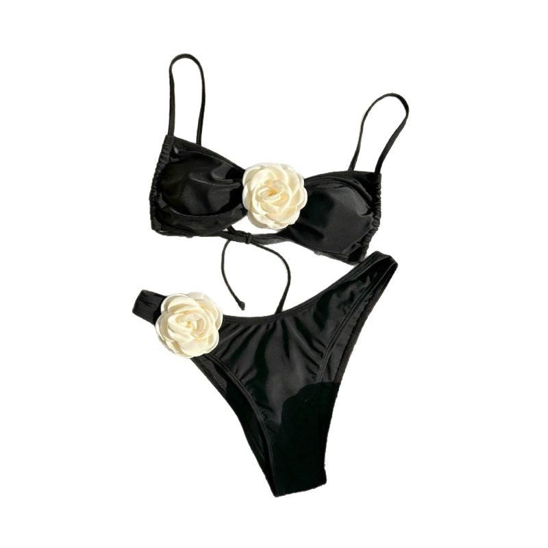 Damen Eleganter Bikini mit floralem Dekor Drune
