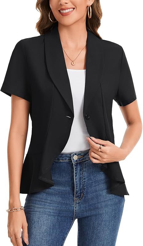 Damen schicke Blazerjacke mit asymmetrischem Schnitt Drune