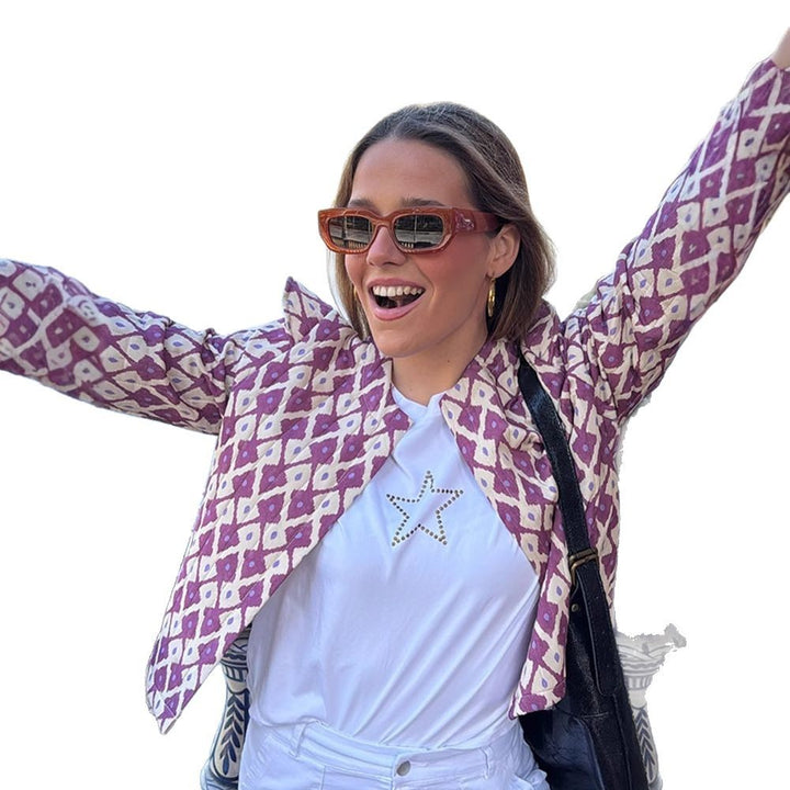 Damen modische Jacke mit Volant und stilvollem Muster Drune