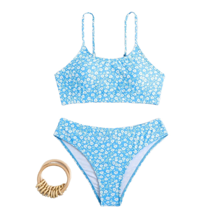 Damen Blumiger Hochsitzt-Bikini Drune
